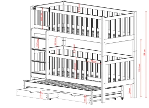 AGATHA 80x180 kašmír patrová postel Lano Nábytek
