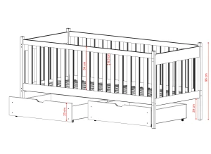 ALICJA 90x190 borovice jednolůžková dětská postel Lano Nábytek
