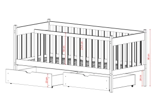 ALICJA 80x190 borovice jednolůžková dětská postel Lano Nábytek