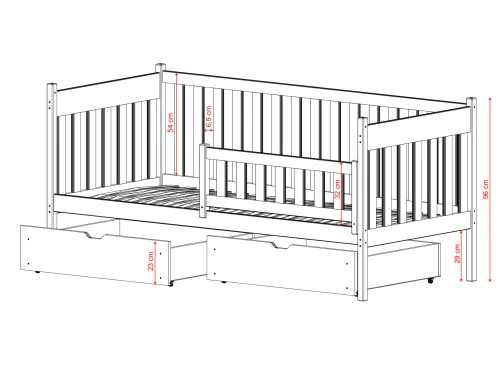 ALICJA 80x190 modrá jednolůžková dětská postel Lano Nábytek