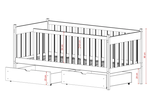 ALICJA 90x200 modrá jednolůžková dětská postel Lano Nábytek