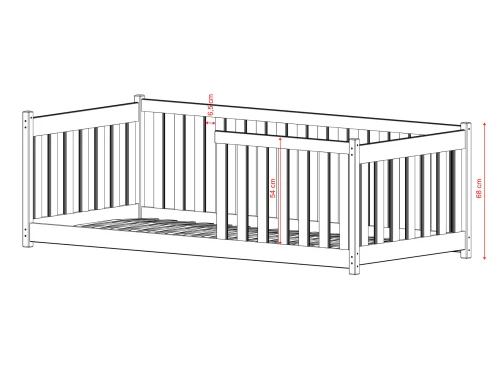 CONCEPT 90x200 popelavá dětská postel Montessori Lano Nábytek
