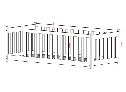CONCEPT 80x180 olivová dětská jednolůžková postel ohrádka Lano Nábytek