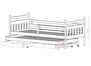 DANIEL 80x190 růžová výsuvná postel Lano Nábytek