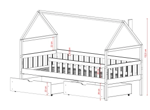 DOMI 80x160 růžová jednolůžková dětská postel Lano Nábytek