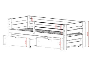 ERGO 90x200 růžová jednolůžková dětská postel Lano Nábytek