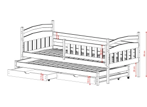 GALAXY 80x190 modrá výsuvná postel Lano Nábytek