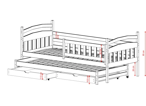 GALAXY 80x190 bílá výsuvná postel Lano Nábytek