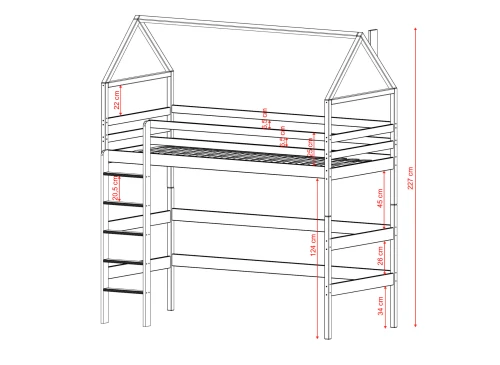 GLORIA 80x190 modrá vyvýšená jednolůžková dětská postel Lano Nábytek