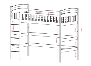 MIA 90x200 cashmere loft bed Lano Furniture