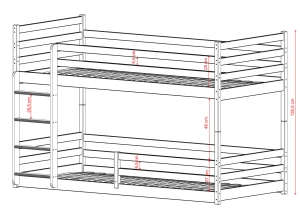 MINI 80x160 olive green bunk bed Lano Furniture