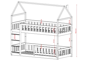 POLA 80x160 růžová patrová postel Lano Nábytek