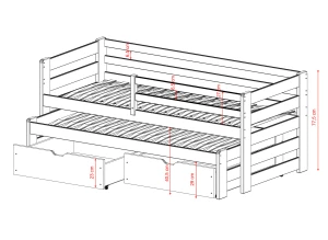 SENSO 80x160 modrá dětská postel Lano Nábytek