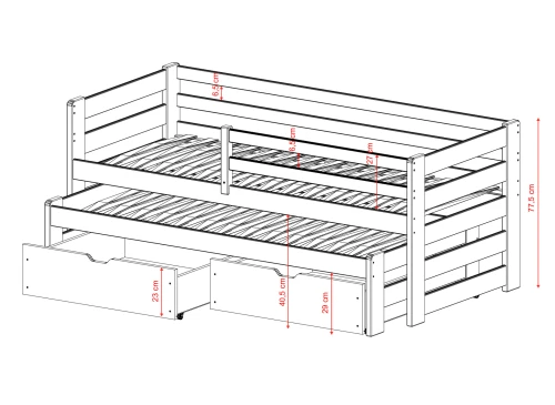 SENSO 80x200 bílá dětská postel Lano Nábytek