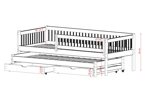 SOFTI 80x190 borovice dětská postel Lano Nábytek