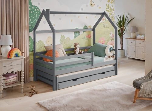 DANEK 80x200 grey children's house bed Lano Furniture