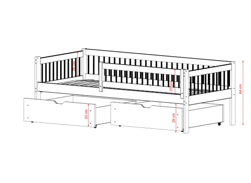 EDI 80x200 borovice jednolůžková dětská postel Lano Nábytek