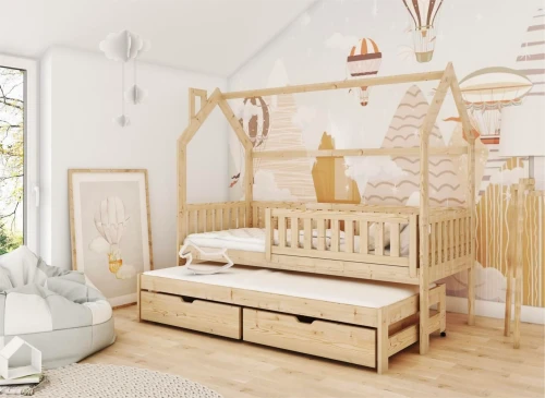 MONKEY 80x180 pine children's house bed Lano Furniture