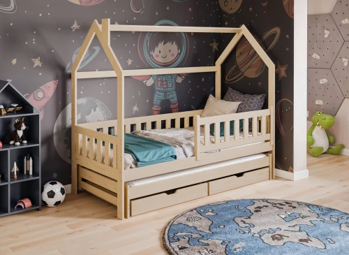 MONKEY 80x180 pine children's house bed Lano Furniture