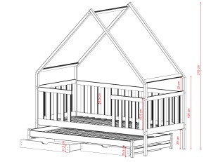 MAGIC 90x200 modrá výsuvná postel Lano Nábytek