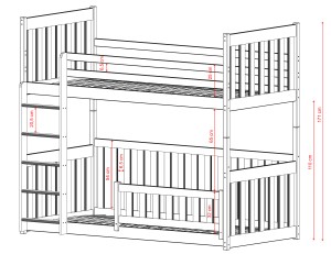 CRIS 80x200 kašmír patrová postel Lano Nábytek