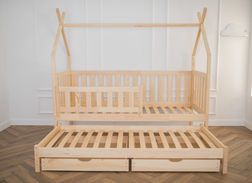 TYTUS 80x160 borovicová dětská výsuvná postel teepee Lano Nábytek