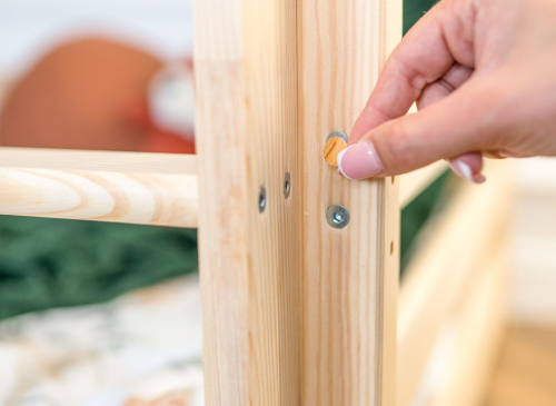 PLAY 90x190 borovicová patrová postel domečková se skluzavkou Lano Nábytek