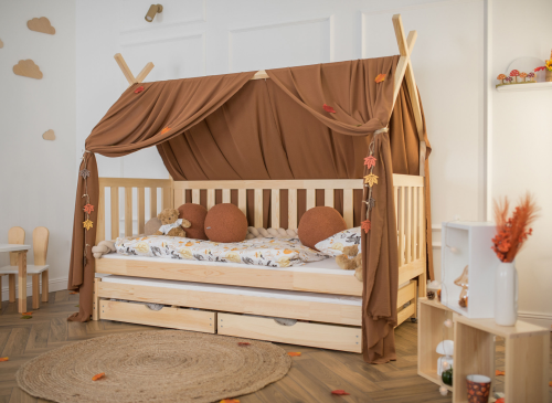 TYTUS 90x180 borovicová dětská výsuvná postel teepee Lano Nábytek