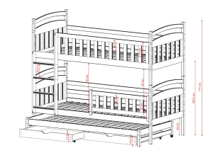 VIKI 90x190 kašmír patrová postel Lano Nábytek