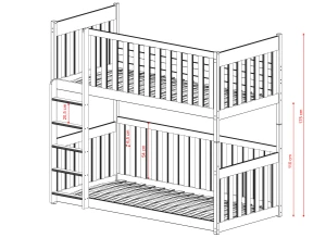 KONRAD 90x200 olive green bunk bed Lano Furniture