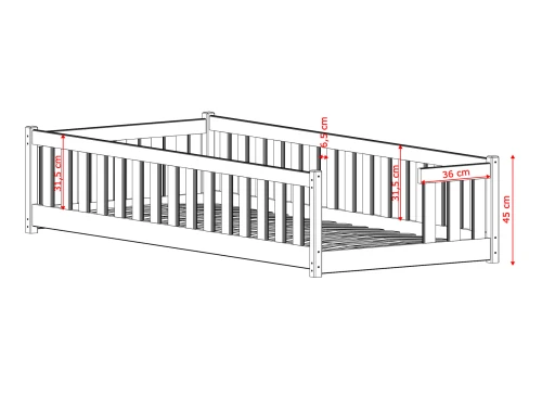 ZOYA 90x200 skořicová jednolůžková dětská postel Lano Nábytek