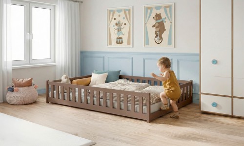 LEVI 140x200 mléčná čokoláda jednolůžková dětská postel Lano Nábytek
