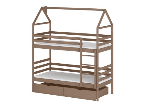 ALEX 80x180 milk chocolate bunk bed Lano Furniture