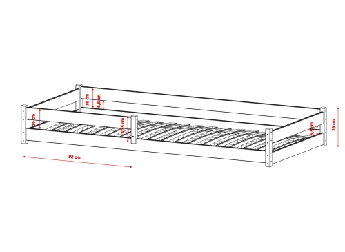 ALIS 80x160 skořicová dětská postel Montessori Lano Nábytek
