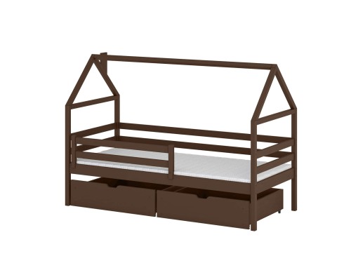 ARON 90x190 tmavá čokoláda dětská postel domek Lano Nábytek