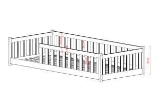 BELLA 90x190 skořicová Montessori postel na podlaze pro děti Lano Nábytek