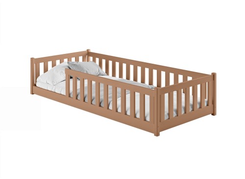 BELLA 90x200 skořicová Montessori postel na podlaze pro děti Lano Nábytek