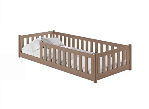 BELLA 80x180 mléčná čokoláda Montessori postel na podlaze pro děti Lano Nábytek
