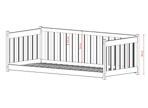 CONCEPT 80x180 tmavá čokoláda Montessori postel na podlaze pro děti ohrádka Lano Nábytek