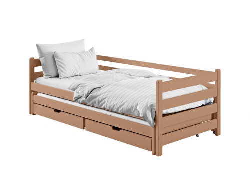 HABI 90x200 skořicová vysouvací dvojlůžko Lano Nábytek