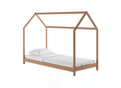 LUCKY 90x200 skořicová dětská postel jednolůžková domeček Lano Nábytek