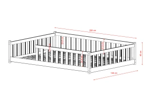 MATI 140x200 tmavá čokoláda jednolůžková dětská postel Lano Nábytek