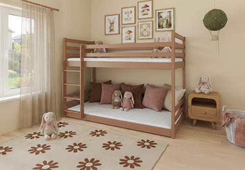 MINI 90x200 skořicová patrová postel Lano Nábytek