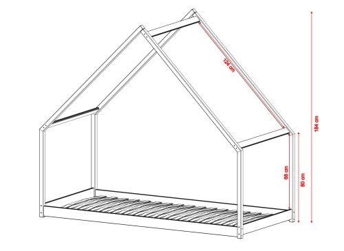 MORIS 90x200 skořicová dětská postel domeček Lano Nábytek