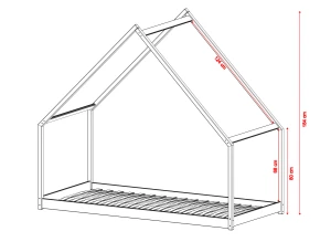MORIS 90x200 tmavá čokoláda dětská postel na podlaze domeček Lano Nábytek