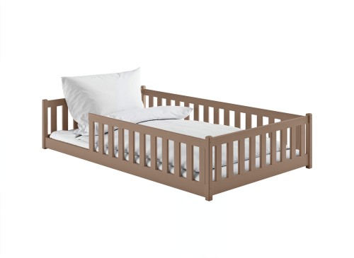 OTIS 120x200 milk chocolate Montessori floor bed for children Lano Furniture