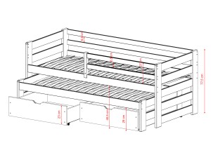 SENSO 90x200 skořicová dětská postel Lano Nábytek