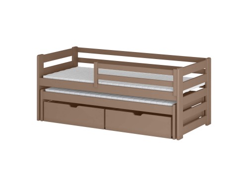 SENSO 80x200 milk chocolate double trundle bed Lano Furniture
