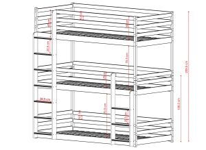 TED 80x200 tmavá čokoláda patrová postel Lano Nábytek