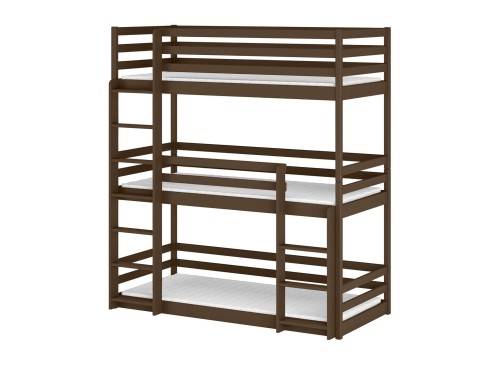 TED 90x190 tmavá čokoláda patrová postel Lano Nábytek